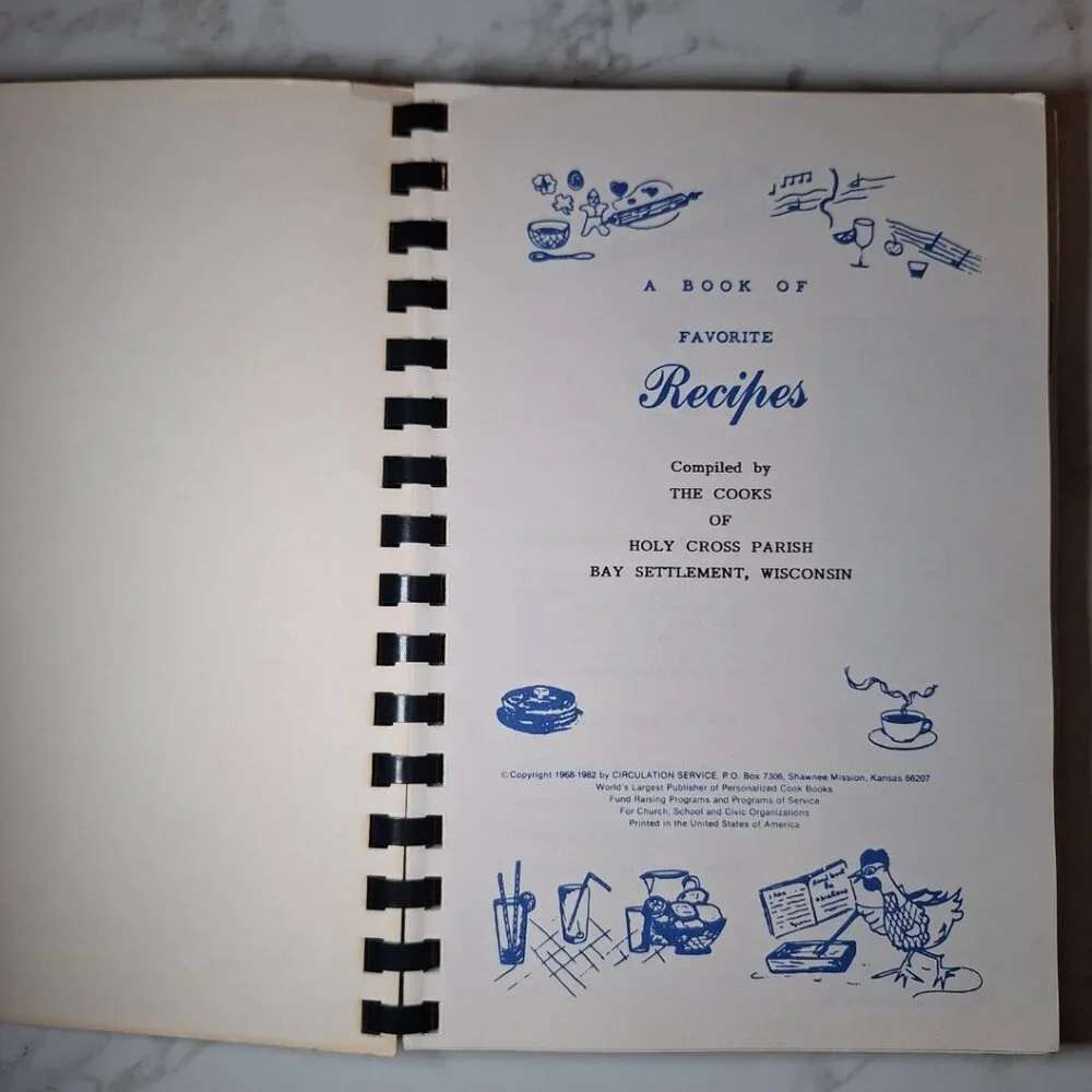 Bay Settlement Wisconsin Parish Cook Book Recipes Scratch Holy Cross Vintage 80s